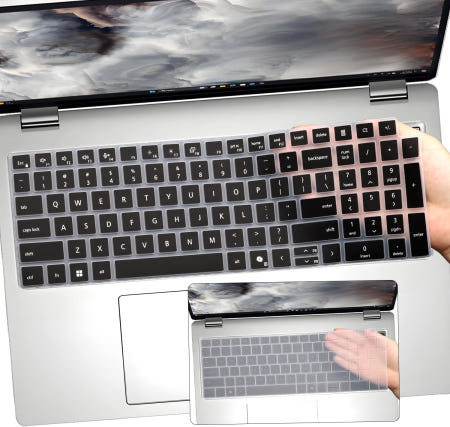i-Tensodo [해외]2 PCS 키보드 커버 for 16 Dell Pro 16/Pro Plus/Pro PB16250 PB16255 PC16250 MC16255 MC1625 Black+Clear