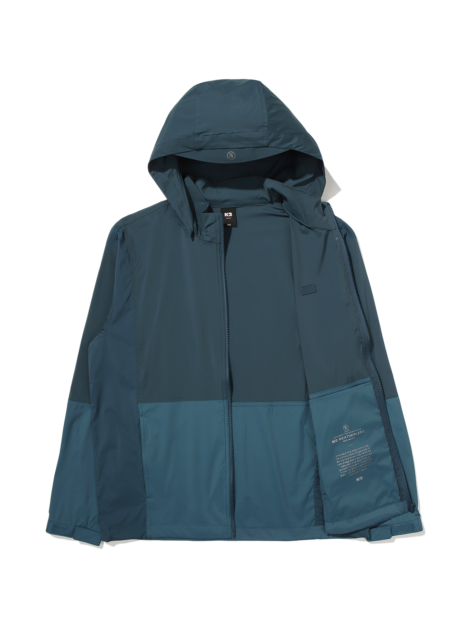 [본사직영] K2 남성 웨더리스(WEATHERLESS) 바이저 (VISOR) 바람막이 자켓 MIDNIGHT TEAL KMM251418G - 상세 이미지 4