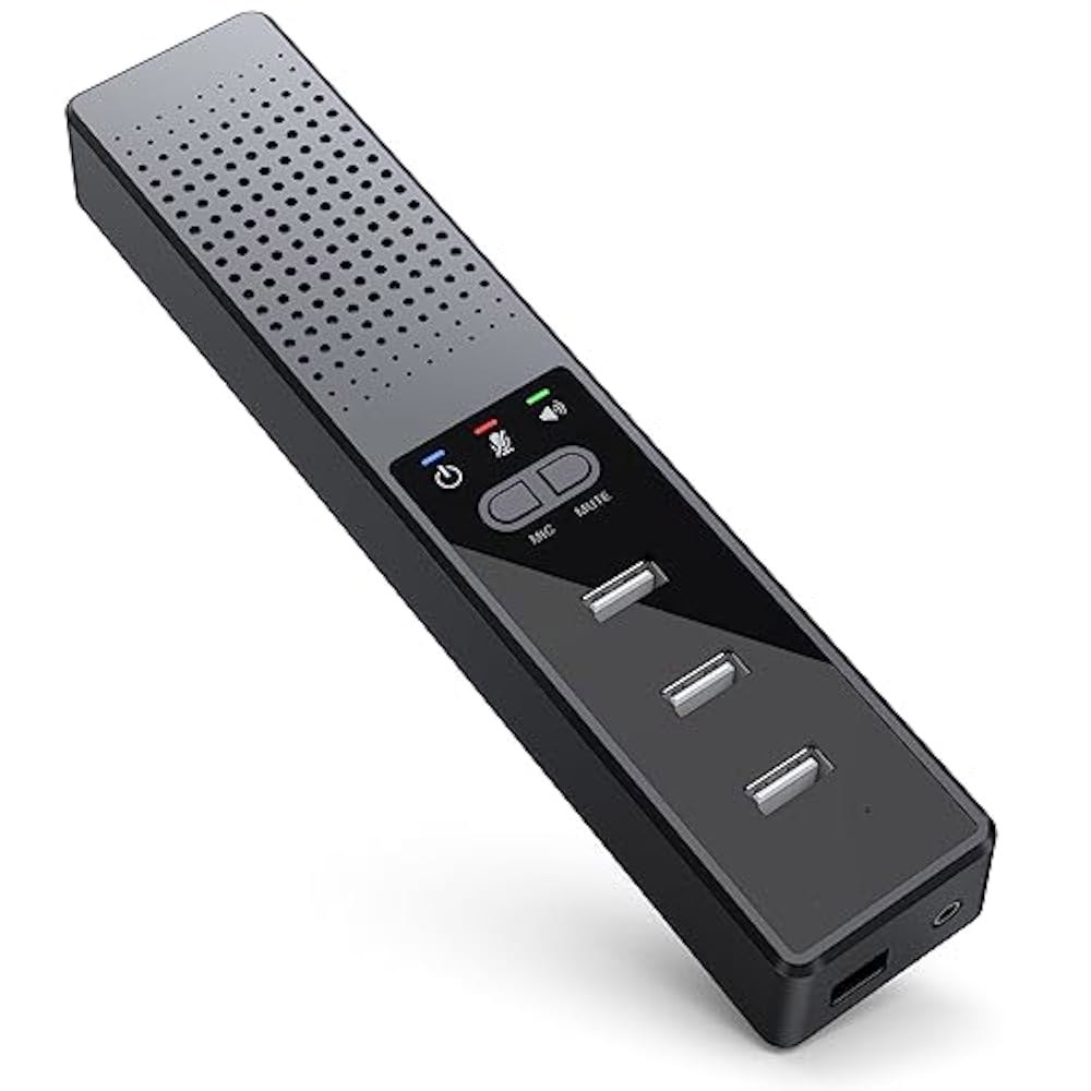Cykvis 3 in 1 USB 컴퓨터 스마트 온라인 포함, 픽업, 학습용, 있는 소음 PC 마이크 감소 및 노트북 향상된 음성 오피스 스피커, 홈 마이크가 회의 360도 - 상품 이미지