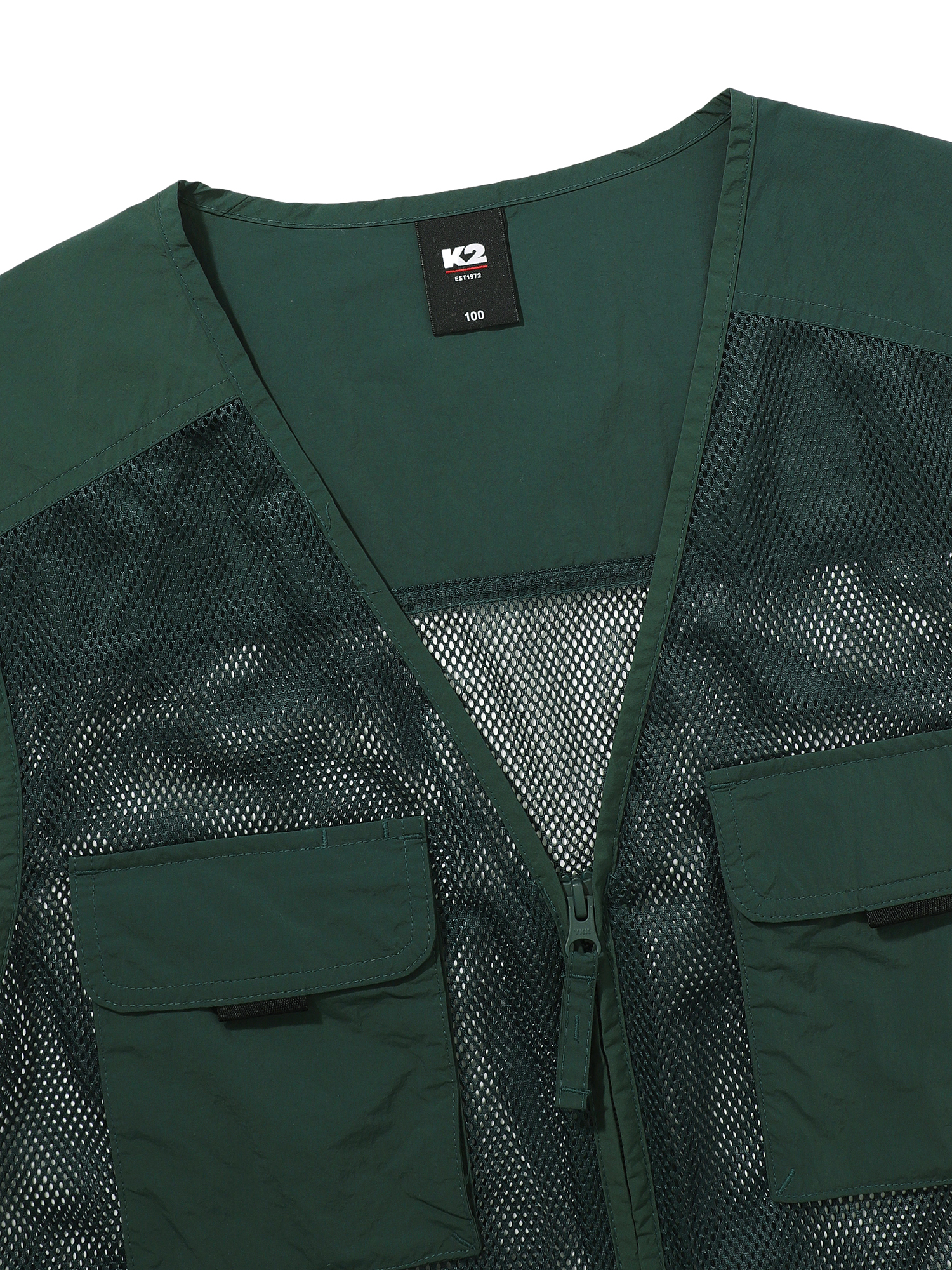 [본사직영] K2 남성 FLYHIKE 유틸리티 V넥 메쉬 베스트 Dark Green KMM25627G9 - 상세 이미지 4