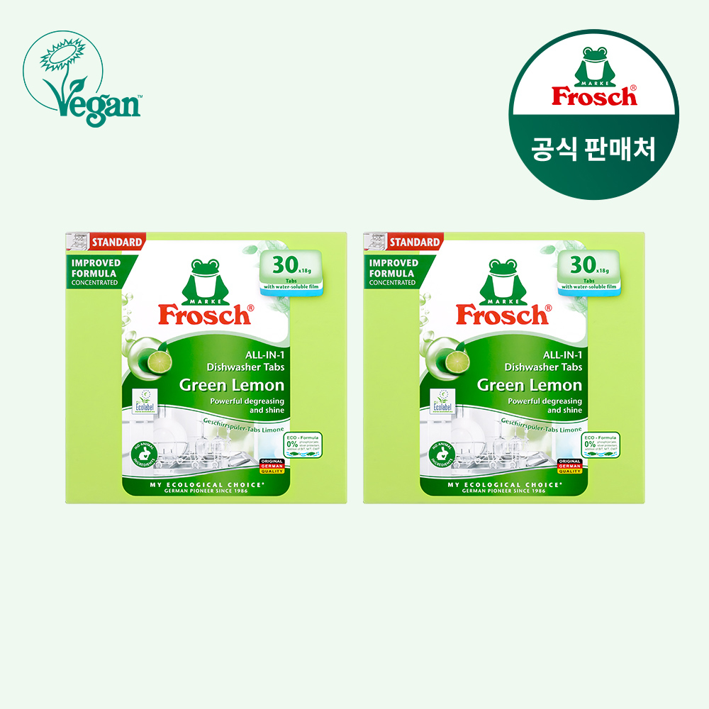 프로쉬 친환경 식기세척기세제 18g 30개입, 그린레몬, 2개 제품 이미지