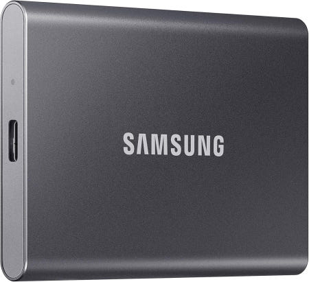 Samsung [해외]삼성 T7 포터블 SSD 1TB 외장 솔리드 스테이트 드라이브 최대 1 050MB/s 속도 향상 USB 3.2 2세대 게임 학생 전문가를 위한 신뢰할 수 있는 Titan 1