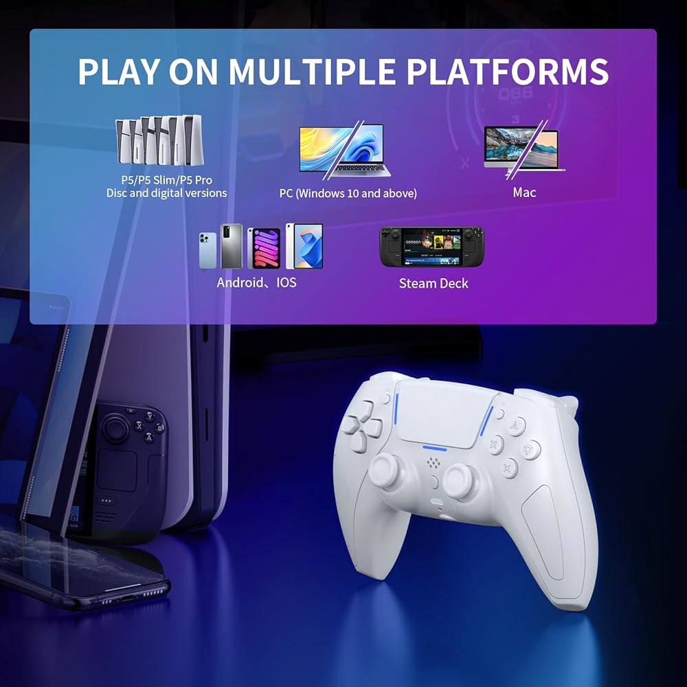 JOYTORN Wireless Controller Compatible with PS5/Pro/Slim/PC/Steam Deck, Hall Effect Joysticks,Dual - 상세 이미지 3