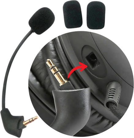 [해외]Hyperx Cloud 2 마이크 교체용 (2021년 이전 구형) X II Core Pro Silver – 노이즈 캔슬링 붐 게임 콘솔 PC Angle Jack Slot (