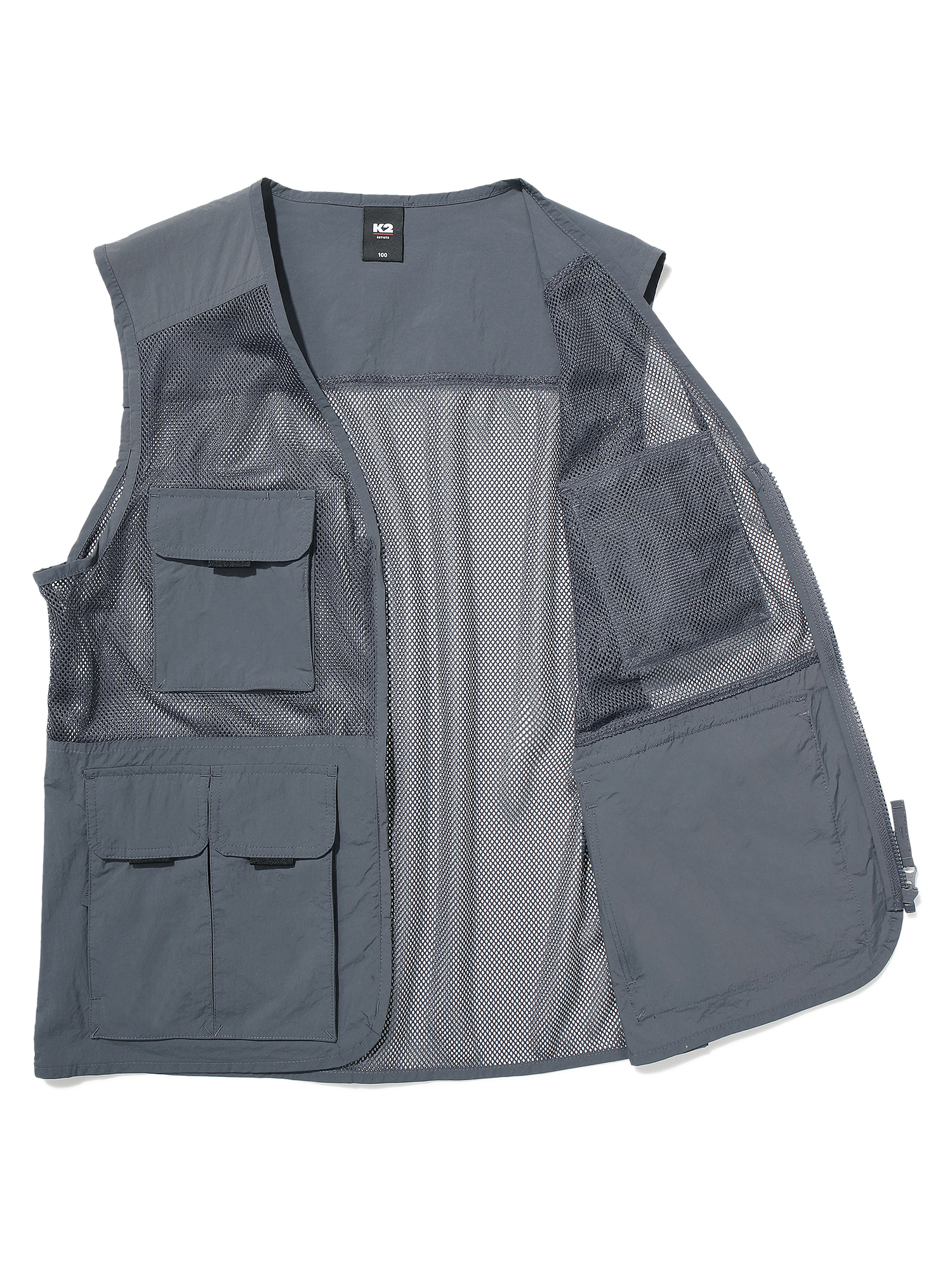 [본사직영] K2 남성 FLYHIKE 유틸리티 V넥 메쉬 베스트 Carbon Blue KMM256271A - 상세 이미지 3