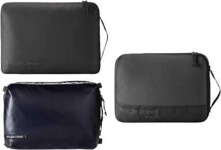 [해외]이글 크릭 팩-잇 혼합 큐브 M/M/M 세트 - 격리 공개 기어 내구성 있는 앵글-지퍼 압축 패킹 여행 필수품 블랙 Black