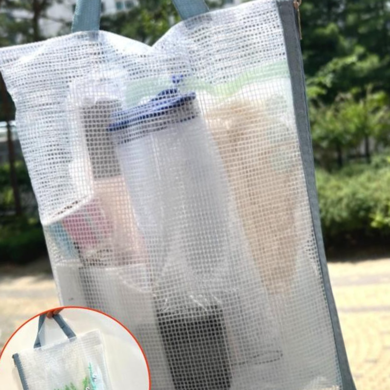 손잡이 투명 서류파우치 A4 문서정리 학교 사무실 자료보관 이동편한 - 상품 이미지