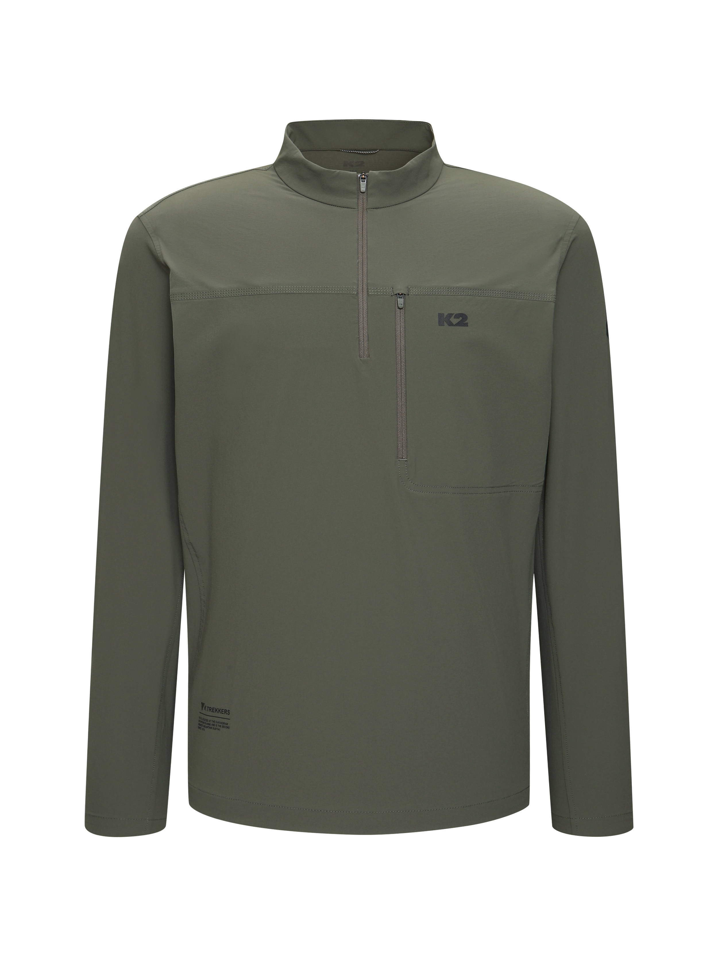 [본사직영] K2 남성 KTR ROCK (락) 우븐 집업 티셔츠 EARTH KHAKI KMP25205KX - 상품 이미지
