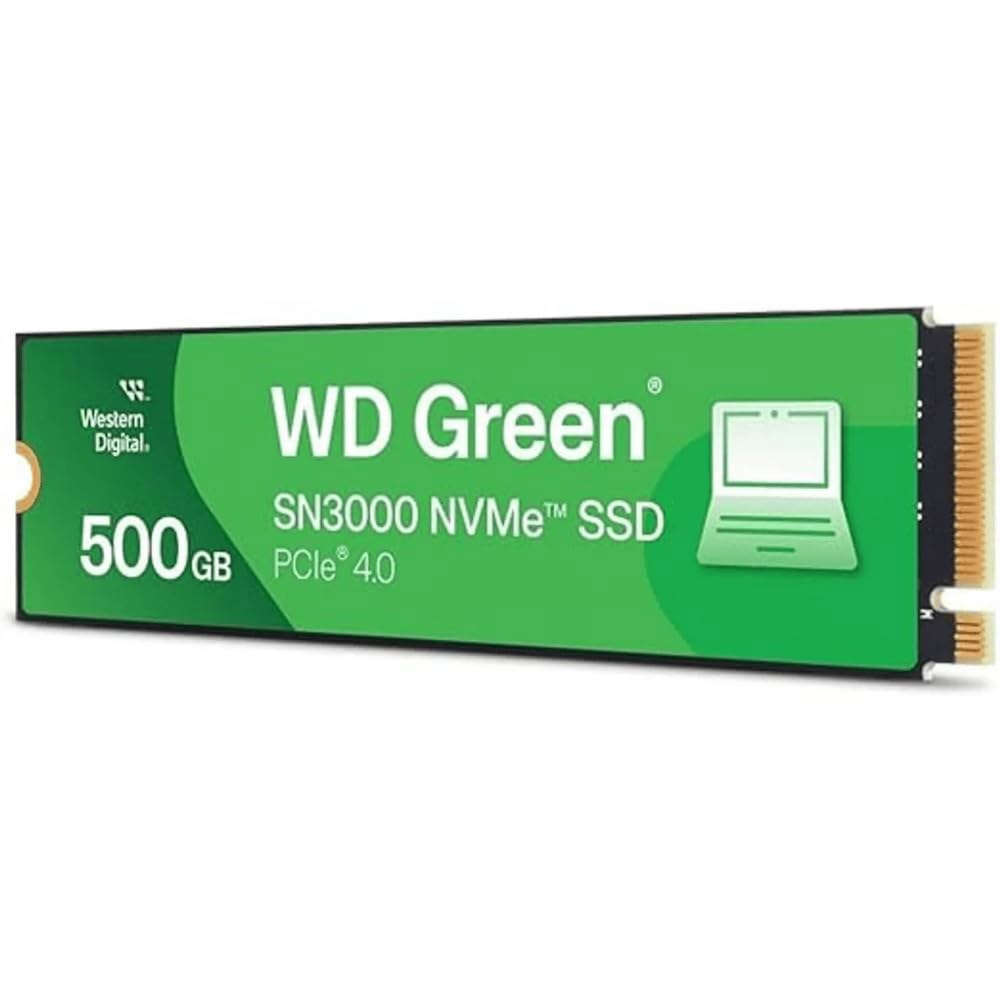 웨스턴 디지털 500GB WD 그린 SN3000 NVMe 내장 SSD - 솔리드 스테이트 드라이브 Gen4 PCIe, M.2 2280, 최대 5,000MB/s WDS500G4G0E - 상품 이미지