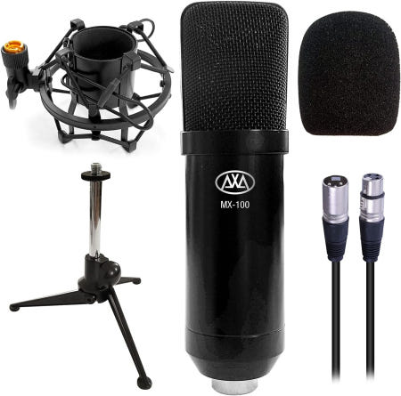 [해외]악세스에이블스 카디오이드 XLR 콘덴서 마이크 - 스칼렛 베링거 프리소누스 스튜디오 오디오 인터페이스 팬텀 파워 믹서(MX-100)와 호환되는 녹음 및 팟캐스트