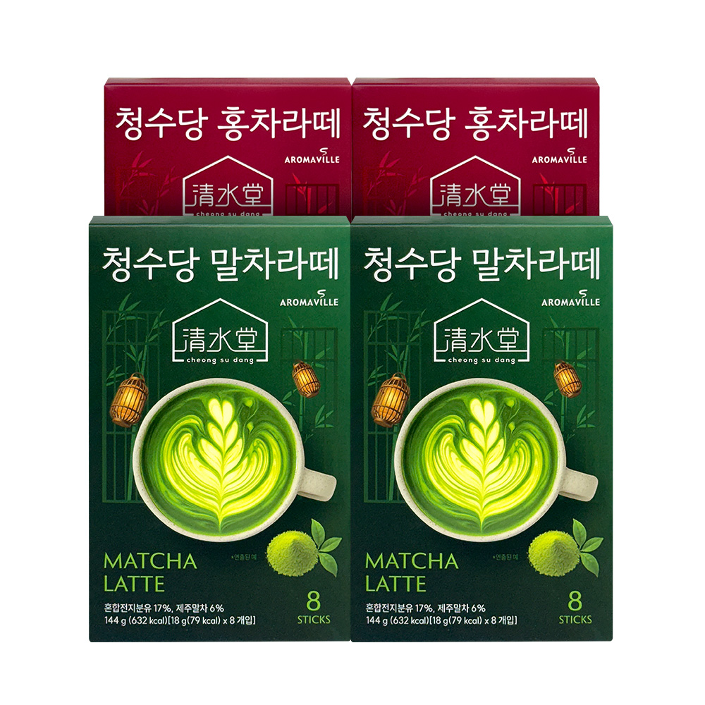 익선동 청수당 말차라떼 &청수당 홍차라떼2박스+2박스 - 상품 이미지
