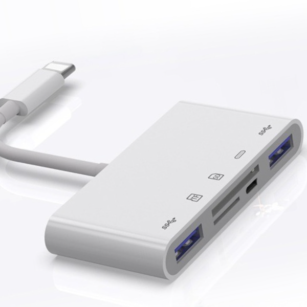 리더기 8핀호환 5in1 OTG 리더기 USB메모리 SD Type-C Micro SD 블랙박스카드리더기 OTG젠더 - 상품 이미지