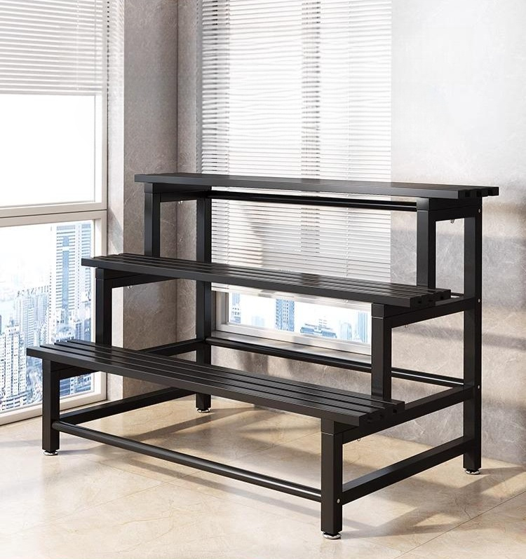 화분 선반 이동식 철제 다육이 진열대 거실 인테리어 2단 120cm - 상품 이미지