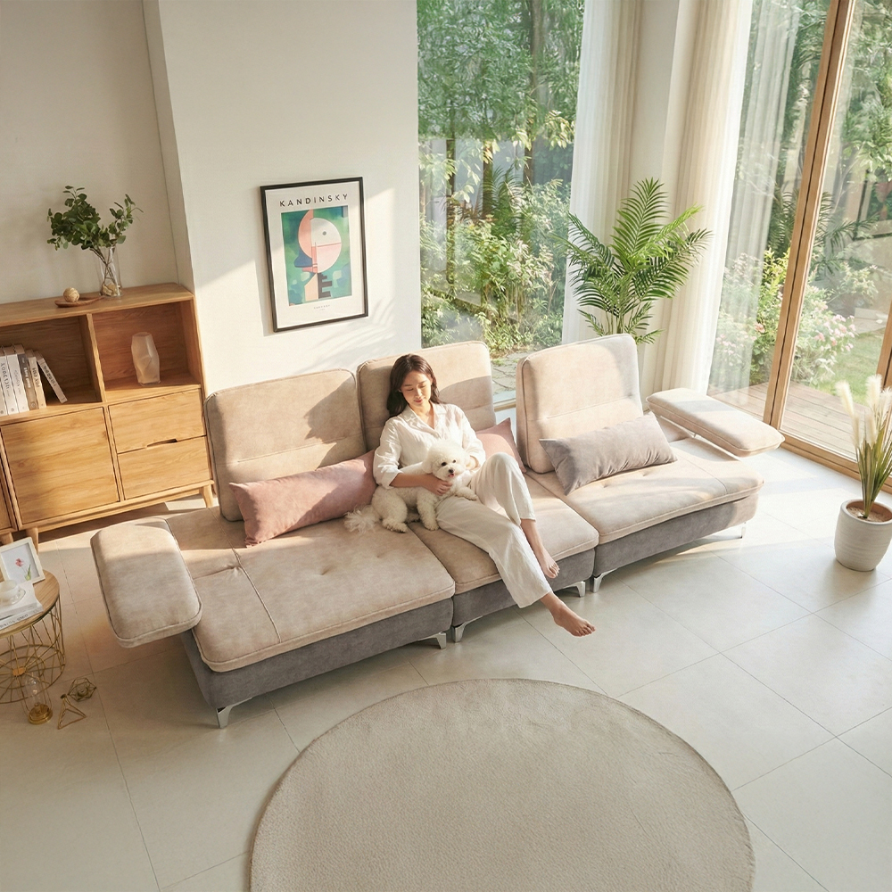 바이미 이지클린 아쿠아텍스 패브릭 모듈 코너 스윙 소파 sk 핑크, 4인용