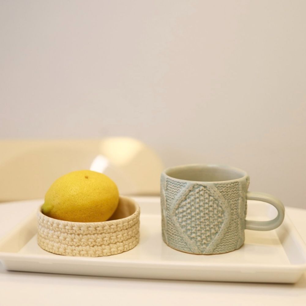 [고유포터리] knit mug 01 (14 color) 이보현 작가 니트머그 니트패턴 핸드메이드 도자기 - 상세 이미지 2