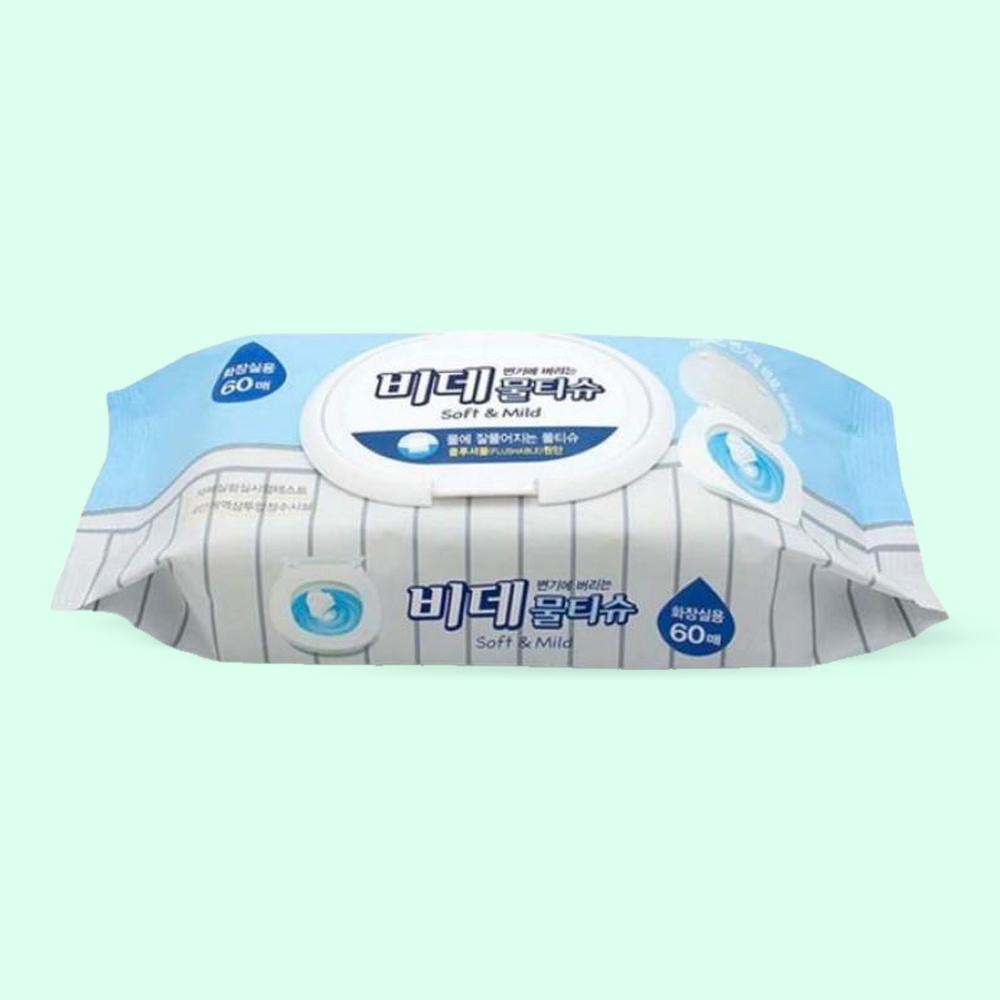 도모아 비데 물티슈 화장실용 휴대용 티슈 60매