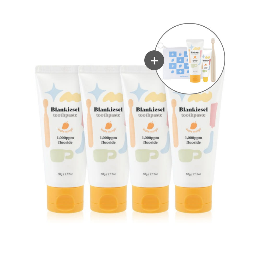 위틀스토어 블랑키즐 치약 1000ppm 고불소 애플망고향 1단계 2+2 60g