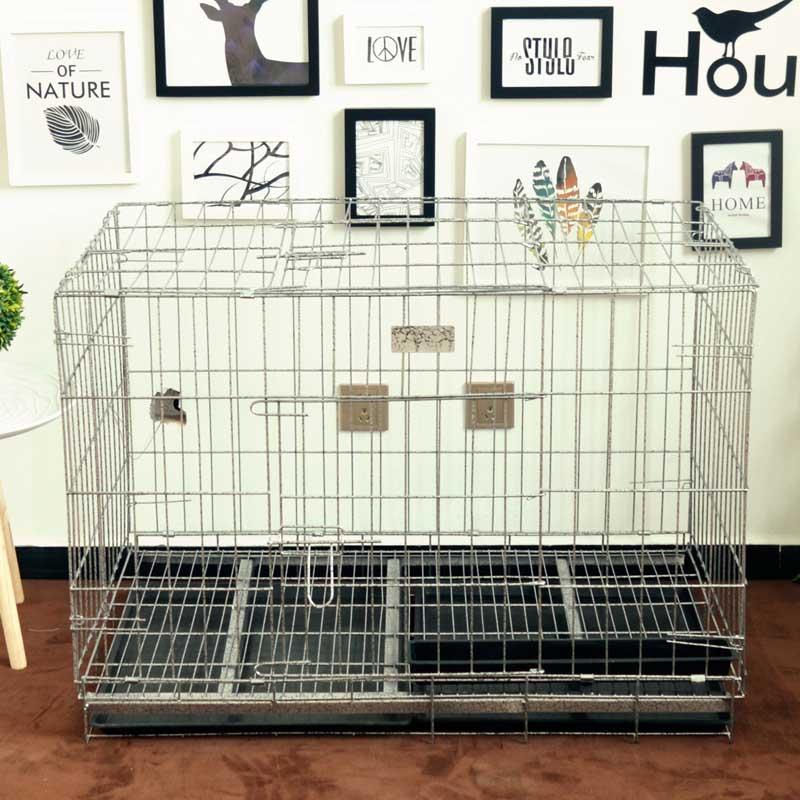 대형견 이동식 펜스 접이식 강아지 애견 켄넬 바퀴 철제 블랙 XXL 125 x 80x80cm 대형견용 - 상세 이미지 4