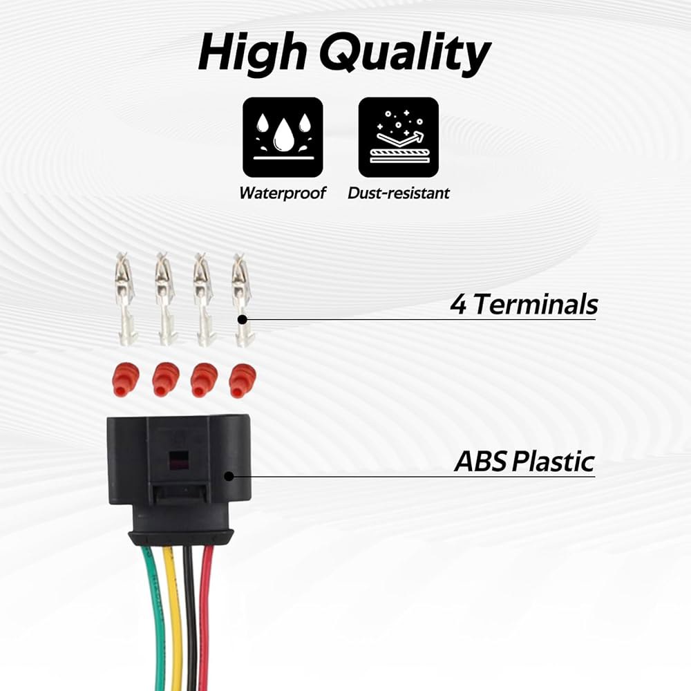 FUSCH 4PCS 점화 코일 커넥터 피그테일 와이어 하네스, AUDI A3-A8 R8 S4 S5 Q5 TT VW 제타 골프 패스, CC 티구안 교체 # 1J0973724와 호환됨 - 상세 이미지 2