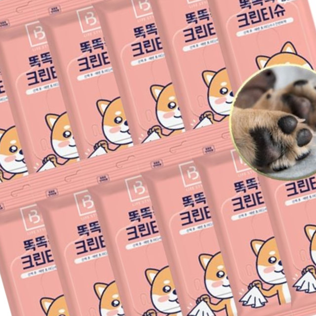 강아지 위생 크린 물티슈 엉덩이 30매입 12P 발바닥 - 상품 이미지