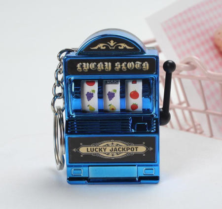 슬롯머신 키링 코인 룰렛 행운 복권 게임기 오락기 움직이는 동전 있는
