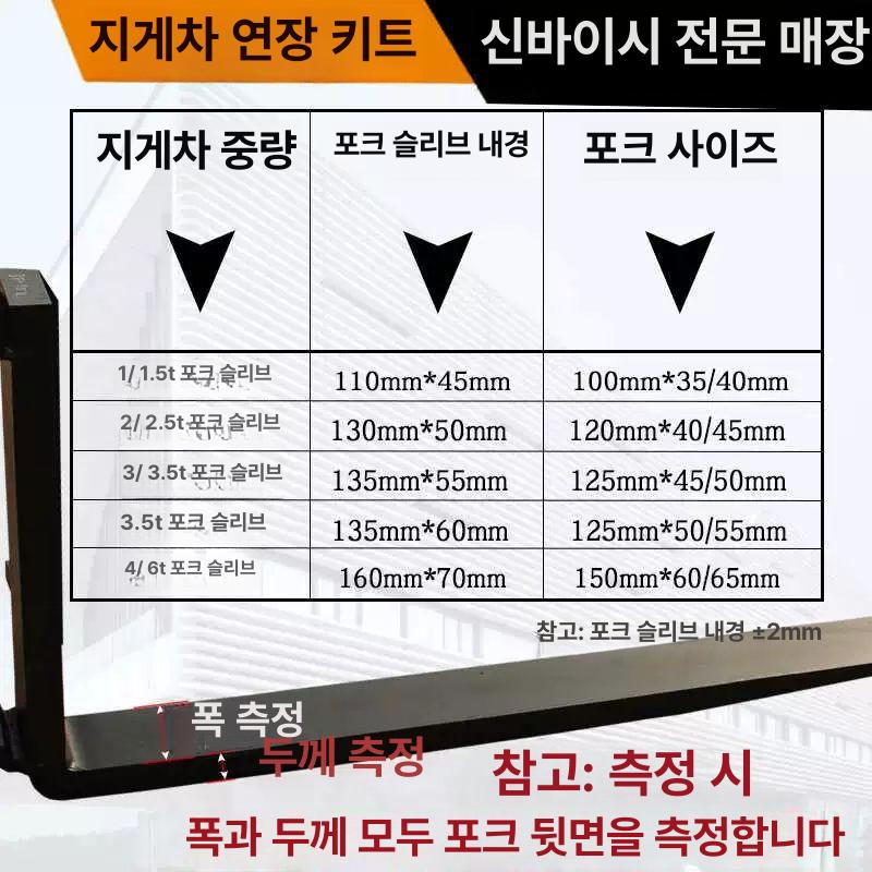 지게발 부품 덧발 코끼리발 교체용 파렛트 보호 보조발 4면 8mm 4 6t 160 70 1.8m - 상세 이미지 4