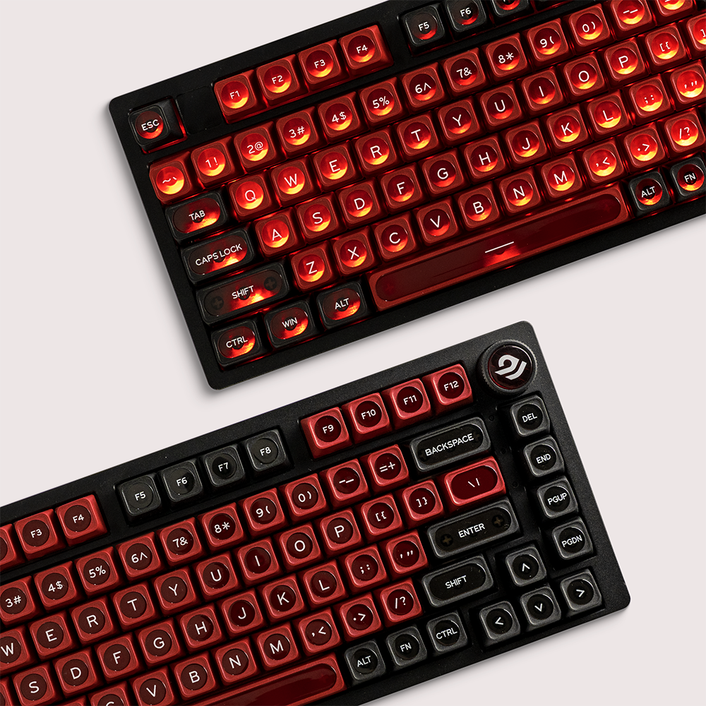 캣츠아이 영문 블랙레드 반투명 키캡 CHERRY PBT 기계식 키보드 키캡 136키 이미지 6