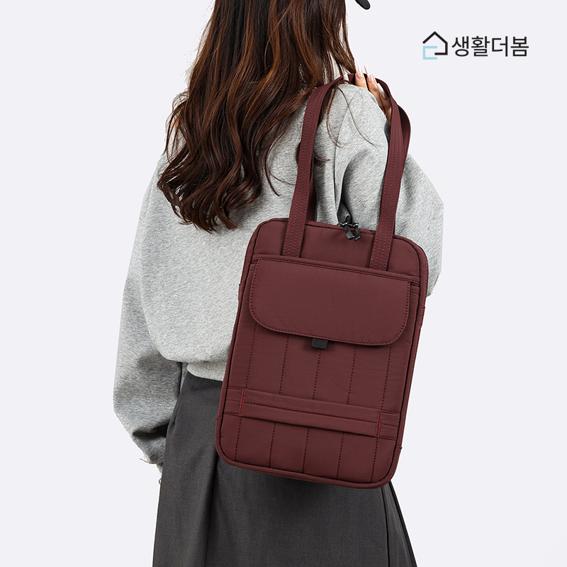 생활더봄 슬림 세로형 노트북가방 토트 숄더 투웨이 태블릿수납 파우치 4컬러 이미지 7