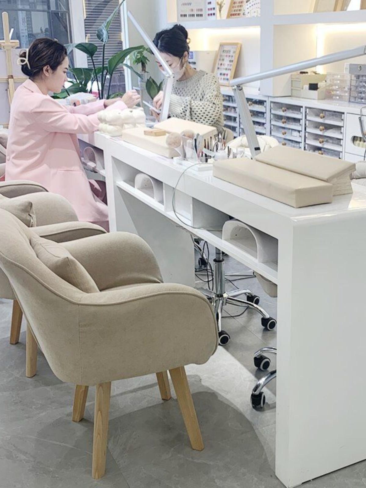네일 흡진 시술대 북유럽풍 데스크 조립식 집진기 수납 80 x 40x80 홈 스타일 - 상품 이미지