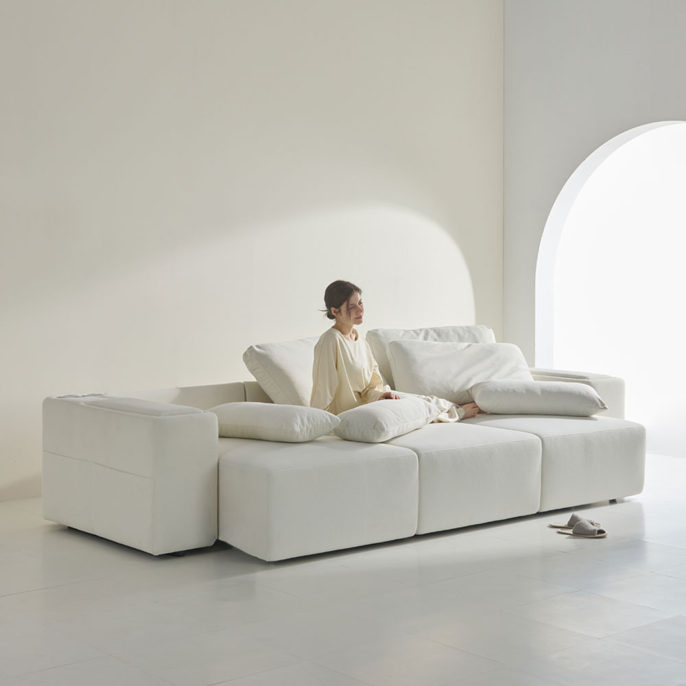 4인용 타이보텍스 모션 소파 리클라이너 슬라이딩 무빙 패브릭 쇼파 450 V2