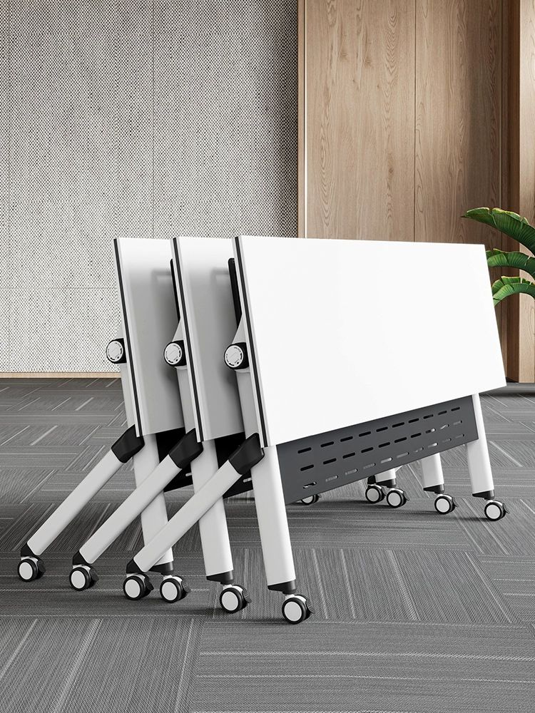 접이식 회의테이블 강의실 테이블 바퀴형 교육용 책상 1200w x 400d x 750h 헤링본프레임 - 상품 이미지