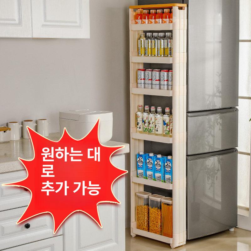 선반 슬림 수납장 좁은 이동식 틈새 미니 벽면 얇은 수납 다용도 - 상세 이미지 2