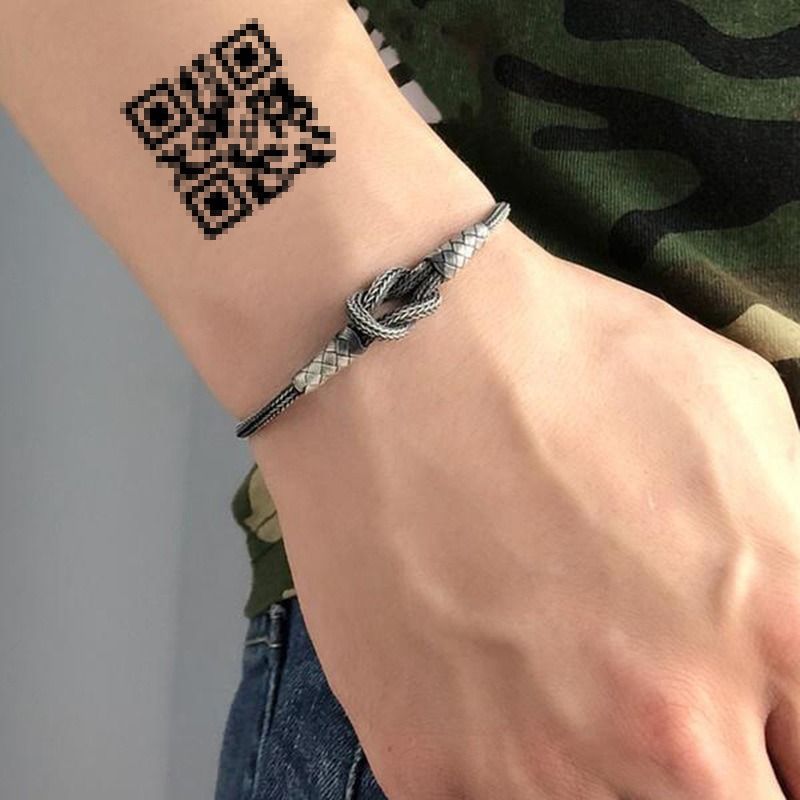 QR 스티커 큐알스티커 스티커타투 타투스티커 판박이 문신 헤나 스티커 쓸데없는 우정 선물 - 상세 이미지 2