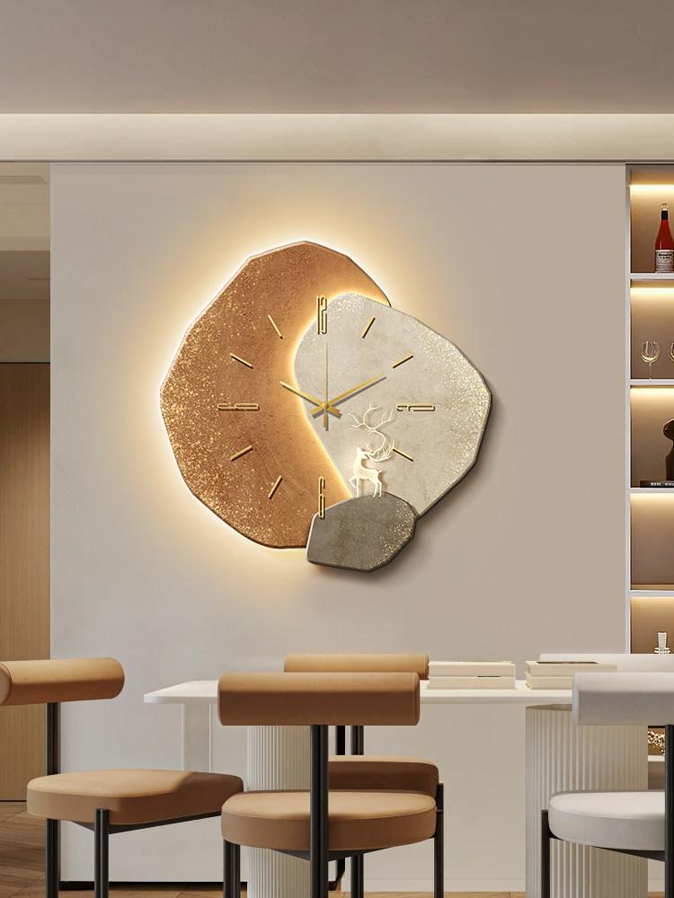 디자인 벽 시계 무소음 물고기 거실 인테리어 스타일 D 골드 핸즈 40 x 40cm 인체감지 스위치 UV각인+220V+웜라이트 - 상세 이미지 2