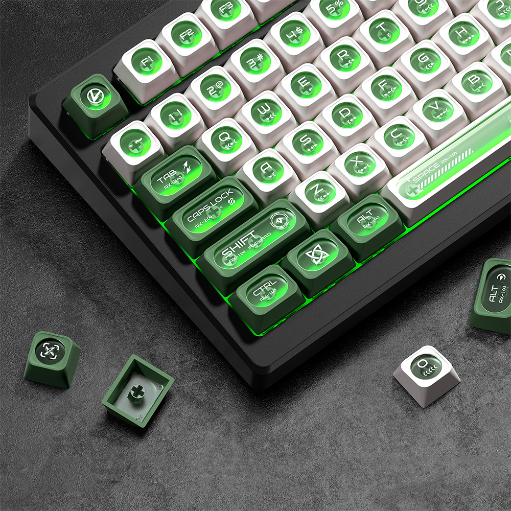 캣츠아이 영문 그린 반투명 키캡 CHERRY PBT 기계식 키보드 키캡 136키 - 상세 이미지 3