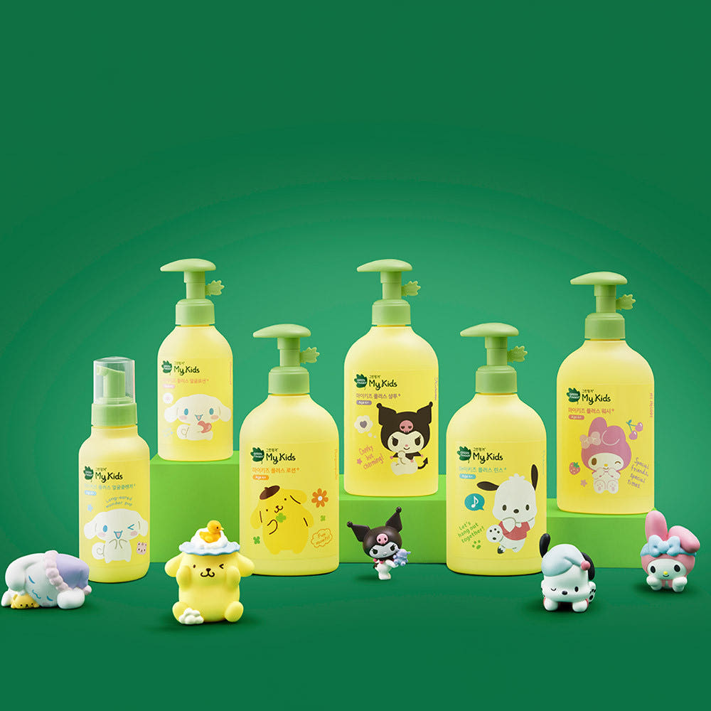 그린핑거 마이키즈 플러스 산리오 샴푸 320ml+워시 320ml / 키즈용 어린이용 스킨케어