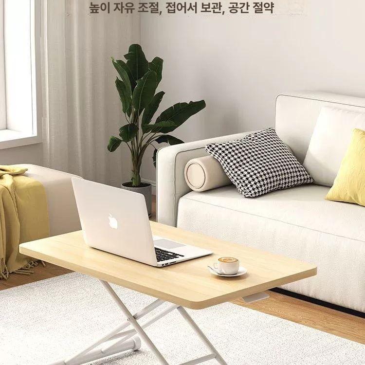 접이식 대형 확장형 테이블 거실 다용도 탁자 원형 폴딩 블랙월넛 무광블랙 120 60l - 상세 이미지 3