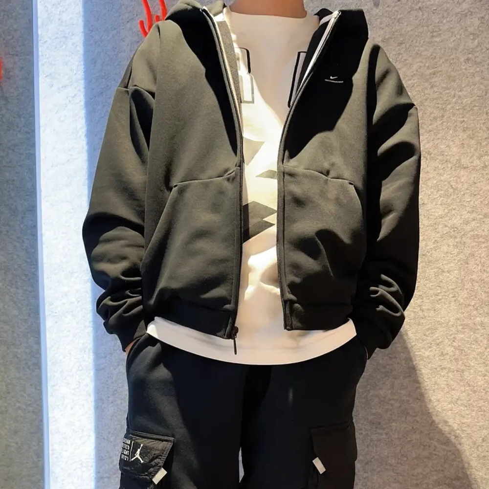 나이키 써마 핏 스탠다드 이슈 기모 후드 티 후드 집업 자켓 블랙 IO3690-010 - 상품 이미지