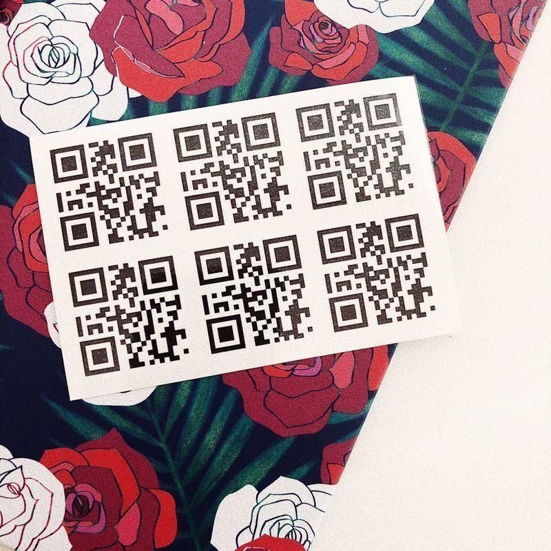 QR 스티커 큐알스티커 스티커타투 타투스티커 판박이 문신 헤나 스티커 쓸데없는 우정 선물 - 상세 이미지 5