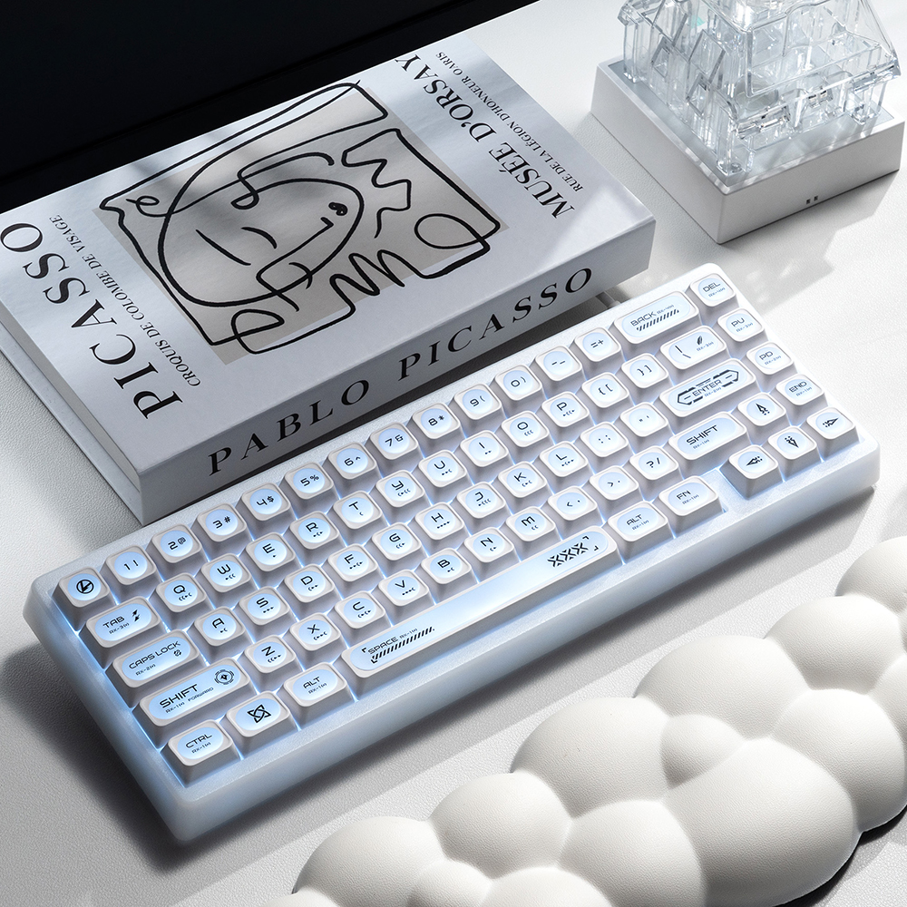 캣츠아이 영문 화이트 반투명 키캡 CHERRY PBT 기계식 키보드 키캡 136키 이미지 8