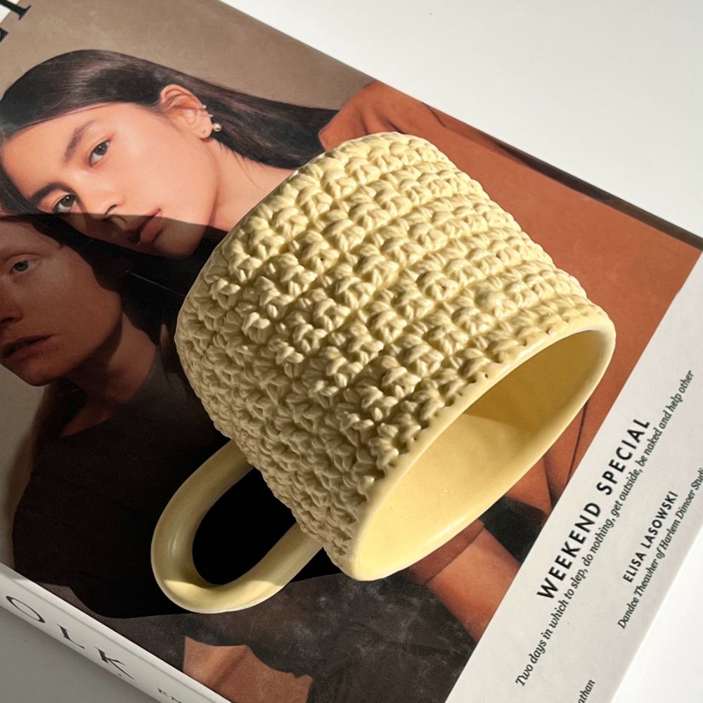 [고유포터리] knit mug 02 (14 color) 이보현 작가 니트머그 니트패턴 핸드메이드 도자기 - 상세 이미지 3