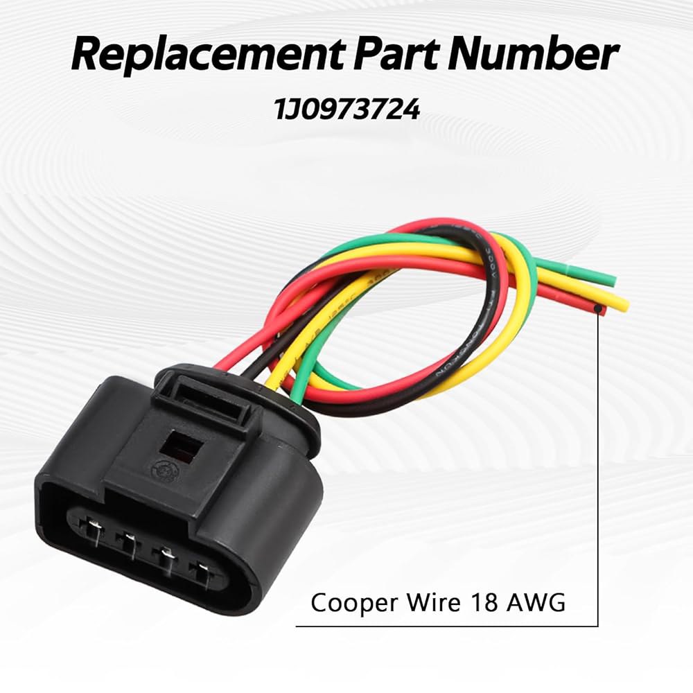 FUSCH 4PCS 점화 코일 커넥터 피그테일 와이어 하네스, AUDI A3-A8 R8 S4 S5 Q5 TT VW 제타 골프 패스, CC 티구안 교체 # 1J0973724와 호환됨 - 상세 이미지 3
