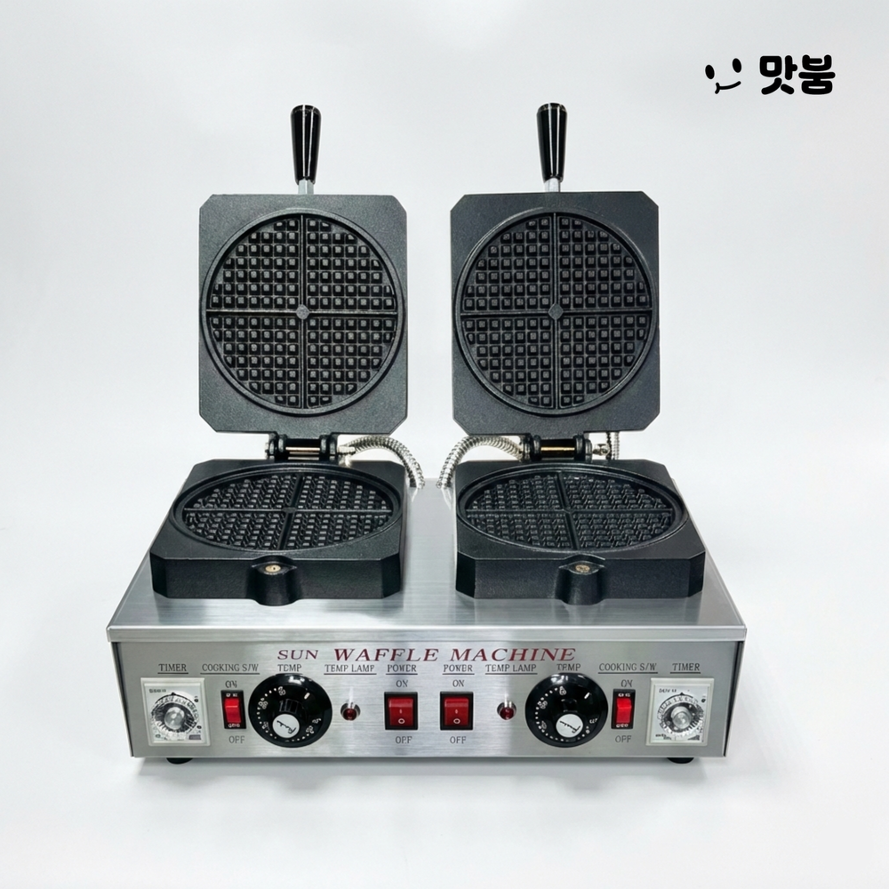 태양 일반사각 2구 와플기계 전기 WPR-450T 사각와플 벨기에식 전기 체크