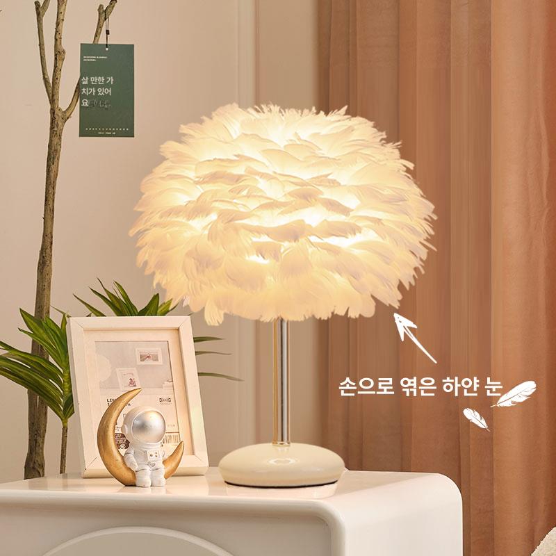 테이블 램프 감성 무드등 인테리어조명 거실 협탁 침대 아이언아트베이스 핑크 + 쿨 라이트 - 상세 이미지 2