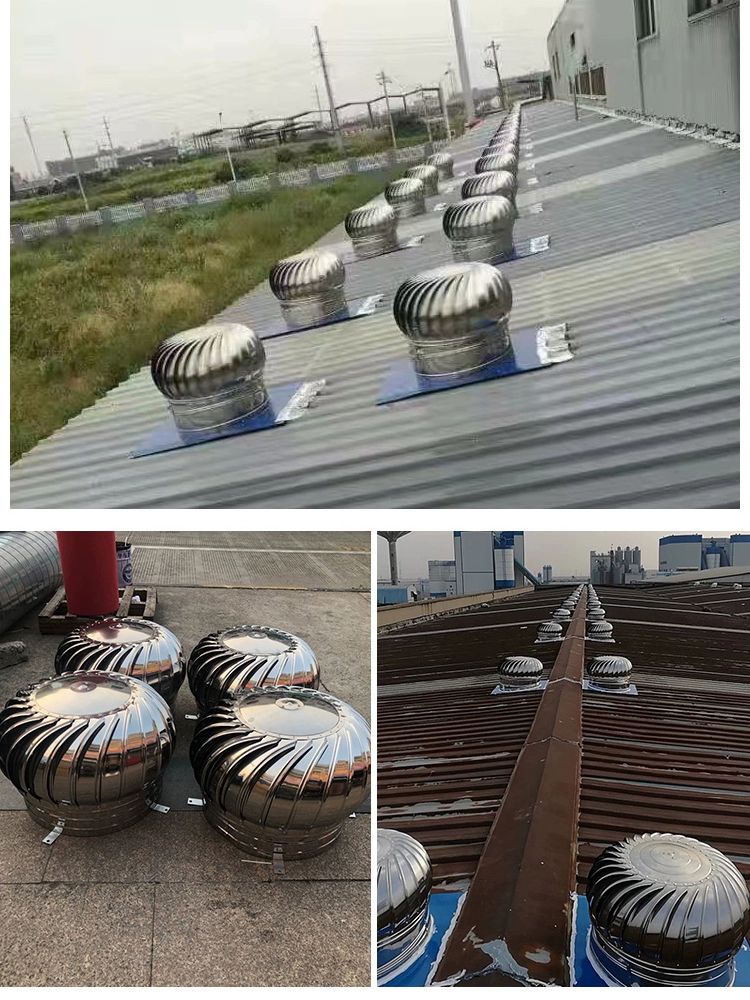 옥상 덮개 연기 배출 통풍구 커버 배기팬 무동력 환기 500mm 201 받침판 포함 B - 상세 이미지 4