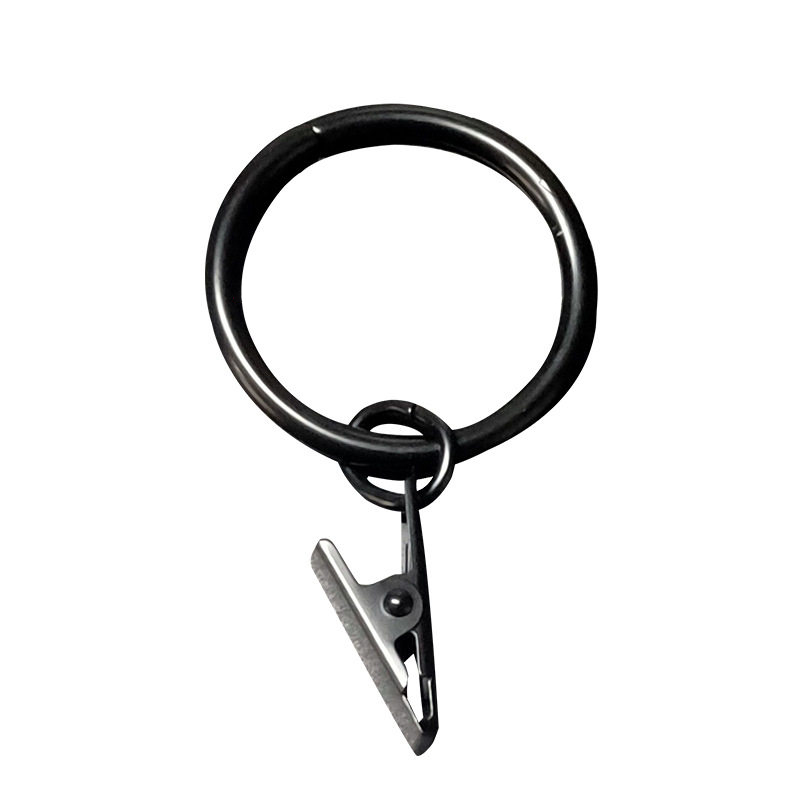 커튼링 35mm 집게 커텐 고리 무타공 핀 봉 브라켓 레일 스틸 3종 컬러