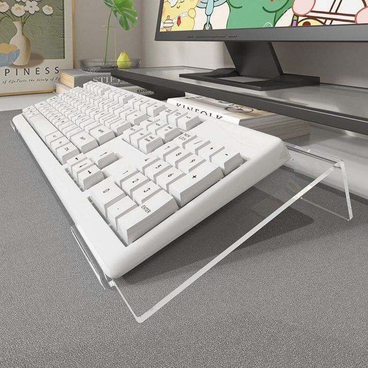 아크릴 투명 키보드거치대 키보드 받침대 받침 수납 정리 손목보호 280x120x40 - 상품 이미지