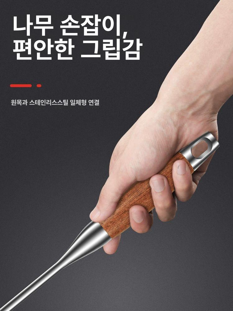 원예 갈퀴 굴채취 조개채취 갈고리 다용도 밭갈이 용접형 프리미엄 원목 손잡이 40cm - 상세 이미지 5