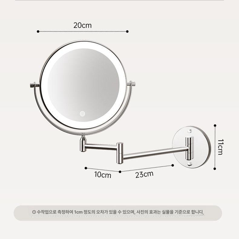 화장실 벽걸이 거울 메이크업 벽 조명 확대경 면도 청소솔 전등 벽등 - 상세 이미지 5