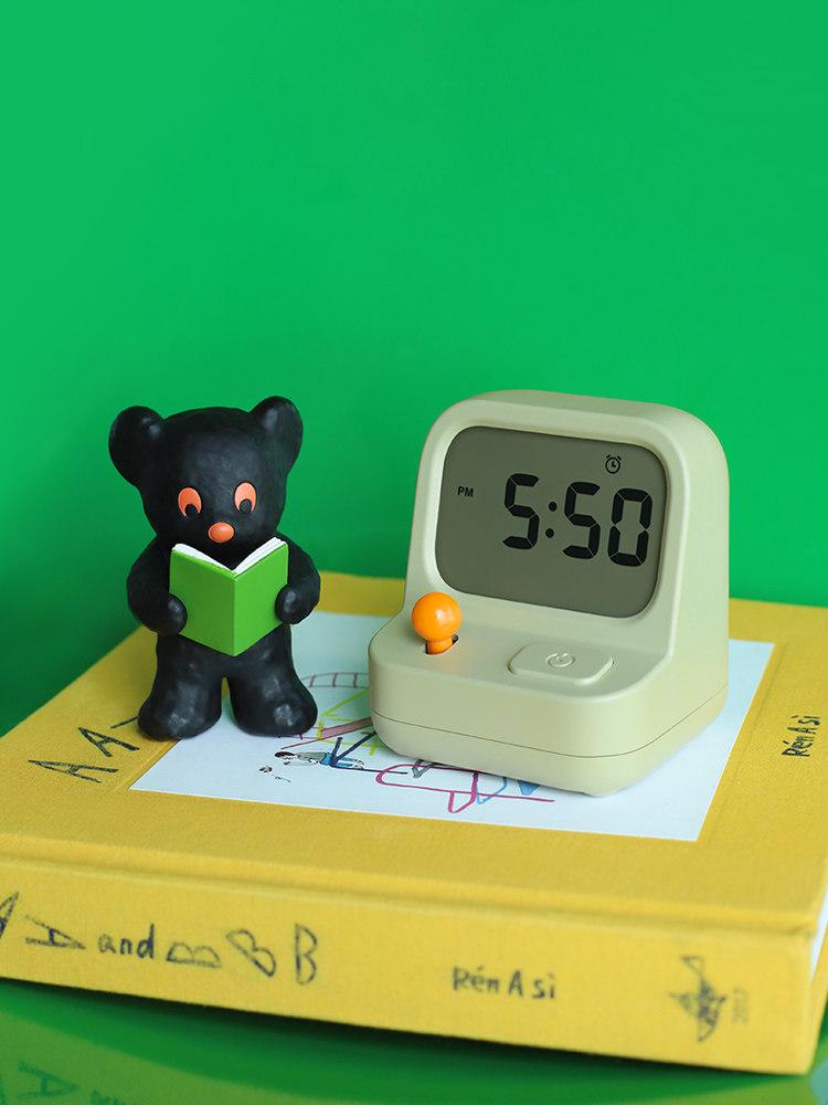 LCD 공부 쿠킹 스톱워치 타이머 알람시계 무소음 더스티그린 6.6cm - 상세 이미지 3